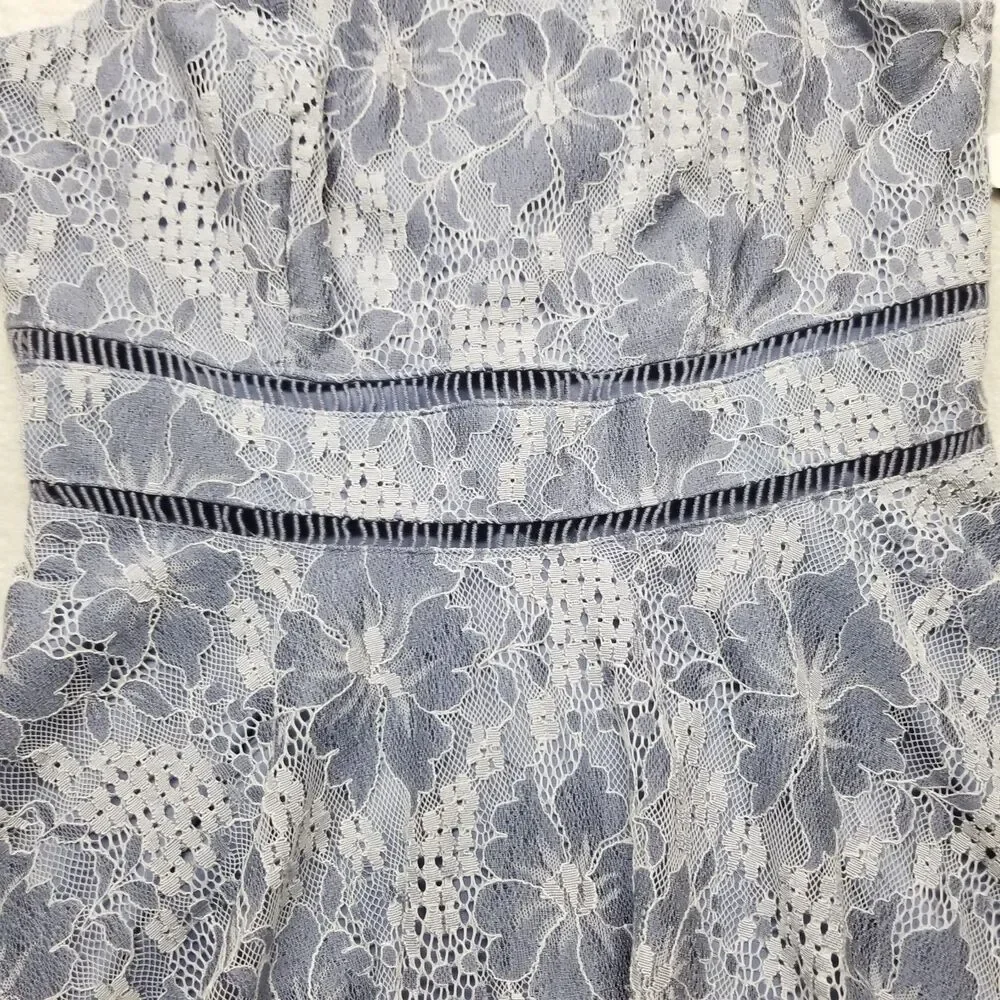 City Triangles Juniors 11 Dress Periwinkle Blue Lace Mini Fairy Feminine HOCO